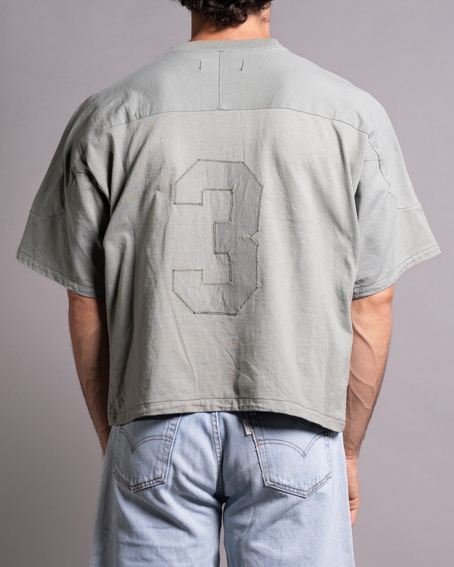 RECONSTRUCTED GREEN FOOTBALL TEE