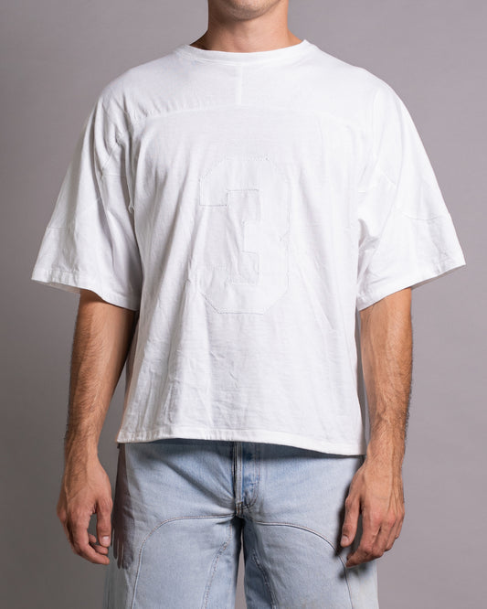 RECONSTRUCTED WHITE FOOTBALL TEE