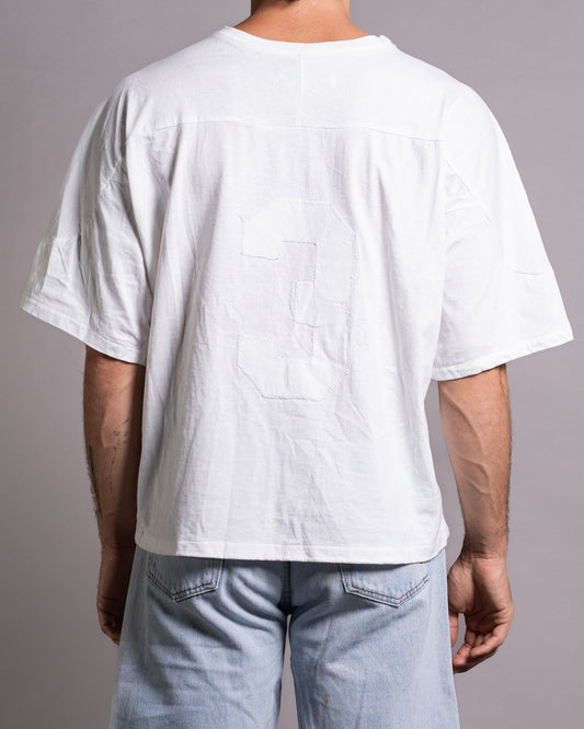 RECONSTRUCTED WHITE FOOTBALL TEE